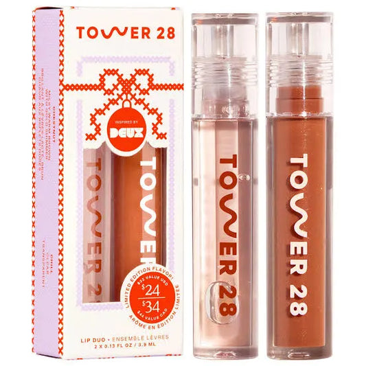Tower 28 Lip Drip Cookie Butter Lip Gloss set
Shades: Chill & Chestnut