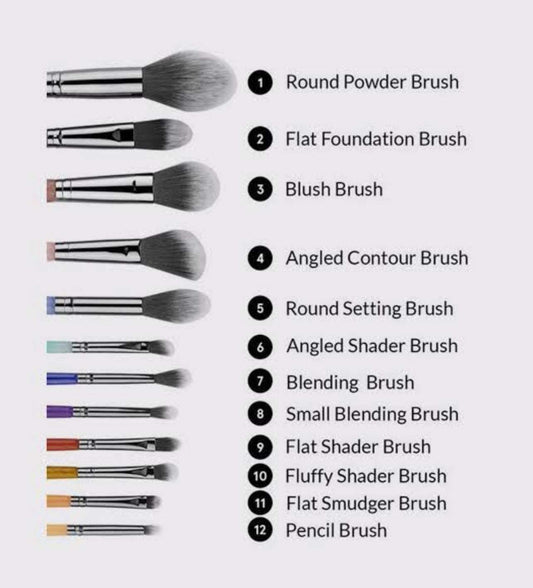 Bh Cosmetic Crystal Zodiac 12 Pieces Brush set