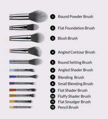 Bh Cosmetic Crystal Zodiac 12 Pieces Brush set